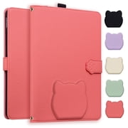 ELEHOLD Case for 7" Kindle Paperwhite 12th Generation 2024 / Signature Edition/ Kindle Colorsoft , Cute Kitten Shockproof Magnetic Flip Kickstand Multi-Angle Card Slot Automatic Sleep Case,Red