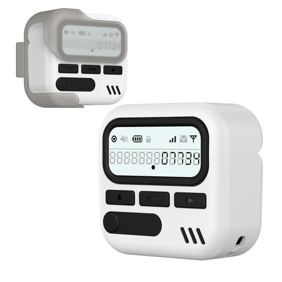 ELEHOLD Case For AirPods 4th Gen, Cute BB Machine Design Shockproof Protective Cover Wireless Charging Scratch Resistant Keychain Clip for Secure Carrying,White