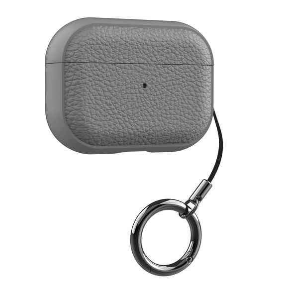 ELEHOLD Case for Airpods 3nd Gen (2021),Compatible with MagSafe Premium Leather Shockproof Protective Case with Ring Buckle for Airpods 3nd Gen (2021),Grey