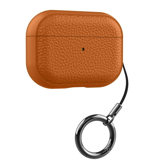 ELEHOLD Case for Airpods Pro 2nd Gen (2022),Compatible with MagSafe Premium Leather Shockproof Protective Case with Ring Buckle for Airpods Pro 2nd Gen (2022),Brown