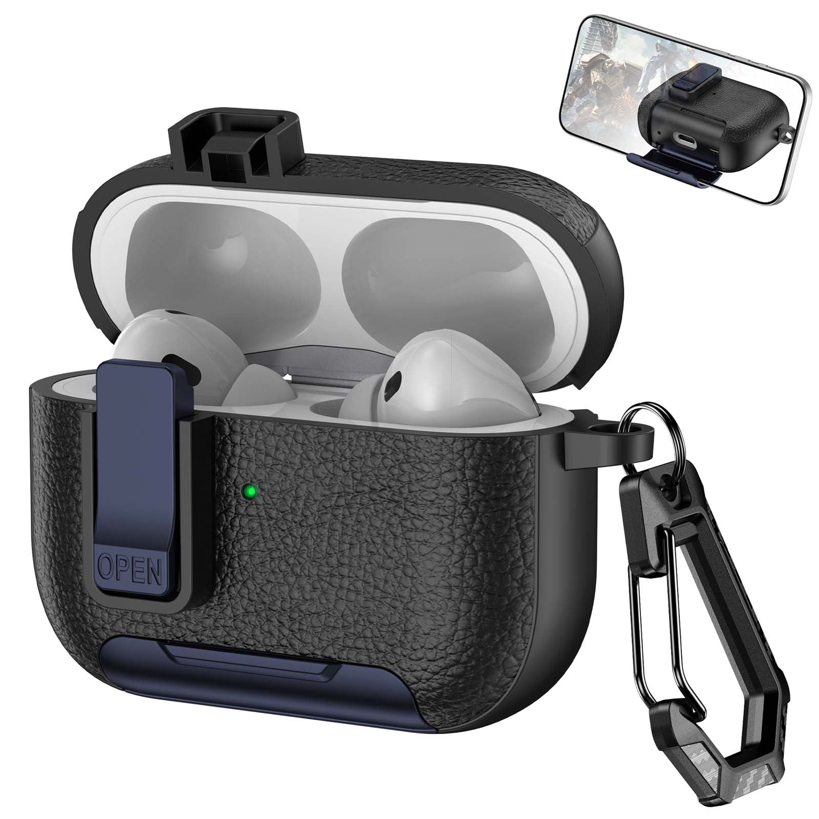 AirPodspro3 おまけ ELEHOLD Case for Airpods Pro 3rd Gen (2025), Foldable Stand