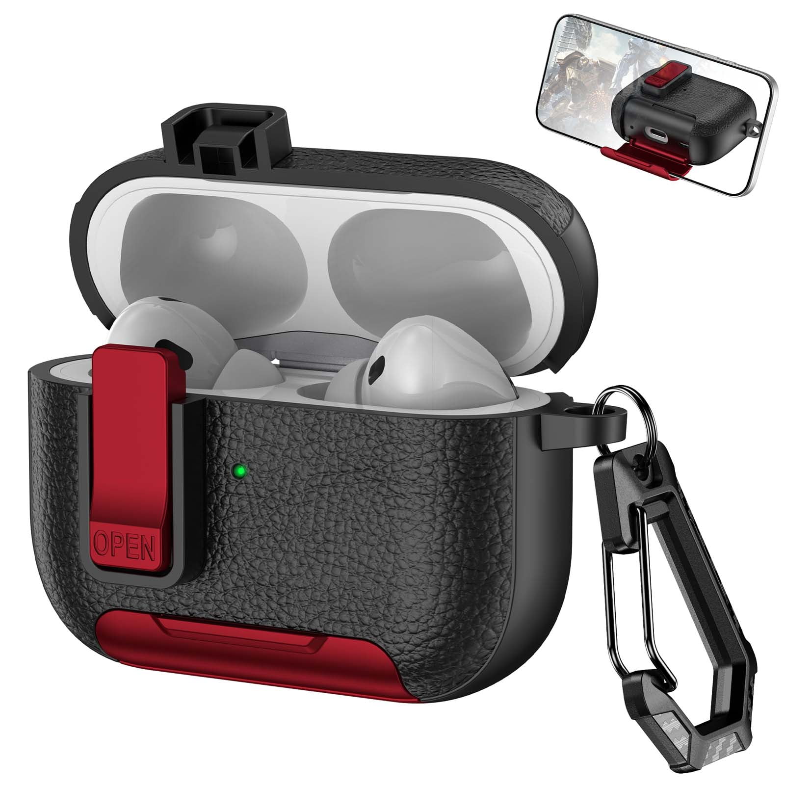 ELEHOLD Case for Airpods Pro 3rd Gen (2025), Foldable Stand