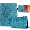 thumbnail image 1 of ELEHOLD Case For Amazon Fire HD 8 (8th/7th/6th Generation) Embossed Flowers and Birds Leather Tablet Case, Slim Back Smart Cover, Full Body Protection, Kickstand,with Card Pocket, Blue, 1 of 7