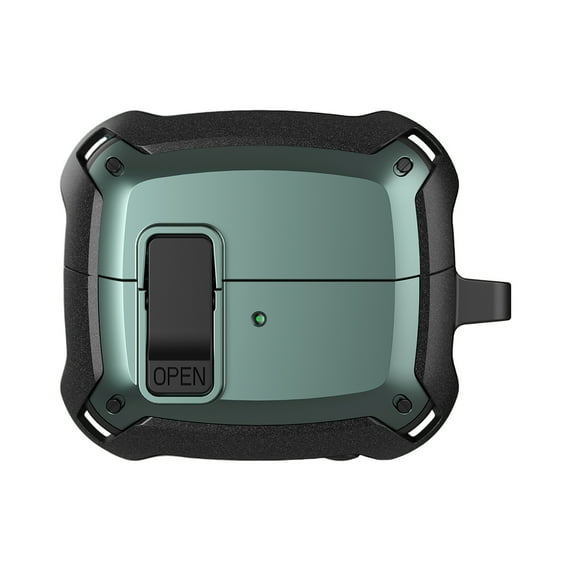 ELEHOLD Case Compatible with Samsung Galaxy Buds3 Pro/Galaxy Buds3(2024) , Rugged Secure Lock Designed Full Body Shockproof Protection Cover with Keychain for Man Woman,Green