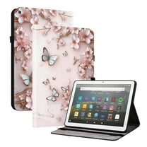 ELEHOLD Case For Fire HD 8 / 8 Plus (12th/10th Generation, 2024/2022/2020 Release) 8-inch, Stylish Pattern Shockproof PU Leather Kickstand Magnetic Slim Shockproof Case With Card Slots,Pink