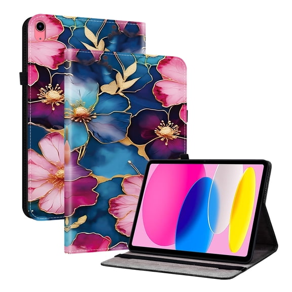 ELEHOLD Case For iPad Pro 10.5 2023, Stylish Pattern Shockproof PU Leather Kickstand Magnetic Slim Shockproof Case With Card Slots,Blue