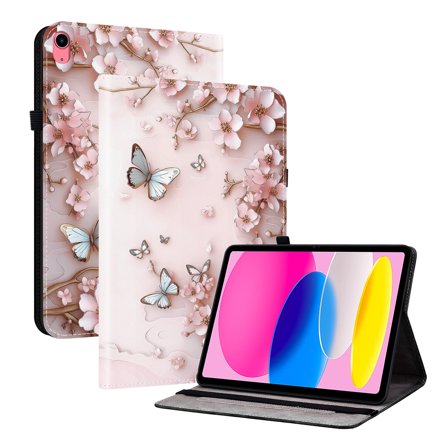 ELEHOLD Case For iPad Pro 10.5 2023, Stylish Pattern Shockproof PU Leather Kickstand Magnetic Slim Shockproof Case With Card Slots,Pink