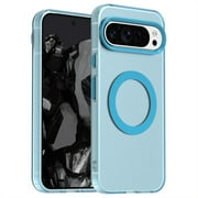 ELEHOLD Case for Google Pixel 9 / 9 Pro Magnetic Shockproof Case Slim Matte Transparent Rugged Cover, Skin Friendy Feel, Compatibel with MagSafe, Blue