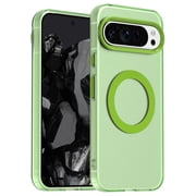 ELEHOLD Case for Google Pixel 9 Pro XL Magnetic Shockproof Case Slim Matte Transparent Rugged Cover, Skin Friendy Feel, Compatibel with MagSafe, Green