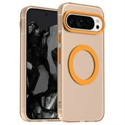 ELEHOLD Case for Google Pixel 9 Pro XL Magnetic Shockproof Case Slim Matte Transparent Rugged Cover, Skin Friendy Feel, Compatibel with MagSafe, Orange