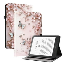 ELEHOLD Case For Kindle Paperwhite 6 (12th generation) 2024 7" Release , Stylish Pattern Shockproof PU Leather Kickstand Magnetic Slim Shockproof Case With Card Slots,Pink