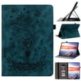 thumbnail image 1 of ELEHOLD Case for Lenovo Tab M10 (3rd Generation, 2022 release), Embossed Butterfly PU Leather Card Holder Folio Cover with Stylus Loop, Multiple Viewing Angles Stand Protective Shell,Blue, 1 of 7