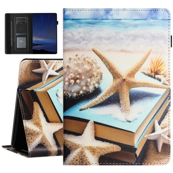 ELEHOLD Case for Lenovo Tab M10 Plus 3rd Generation 10.6 Inch Tablet 2022 with Auto Wake Sleep, Flip Folio Stand Case Soft PU Leather Cute Case with Card Holder,Starfish