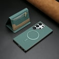thumbnail image 1 of ELEHOLD Case for Samsung Galaxy S22 Ultra, 2-in-1 Detachable Magnetic Zipper Leather Wallet Case with Card Holder, RFID Blocking Folio Flip Cover,Green, 1 of 5