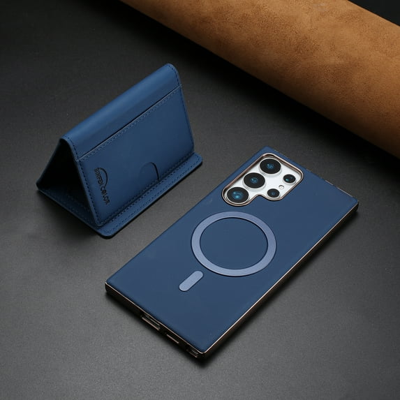 ELEHOLD Case for Samsung Galaxy S23, 2-in-1 Detachable Magnetic Wallet Case with Card Holder, RFID Blocking Shockproof PU Leather Cover with Kickstand,Darkblue