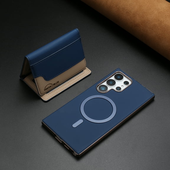 ELEHOLD Case for Samsung Galaxy S23, 2-in-1 Magnetic Detachable Wallet Case, RFID Blocking PU Leather Flip Cover with Kickstand & Card Holder,Darkblue