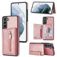 thumbnail image 1 of ELEHOLD Case for Samsung Galaxy S23 FE,PU Leather Wallet Cover with Credit Card Holder Zipper Storage Kickstand Function Shockproof Purse Phone Case for Women Girls,Rosegold, 1 of 7