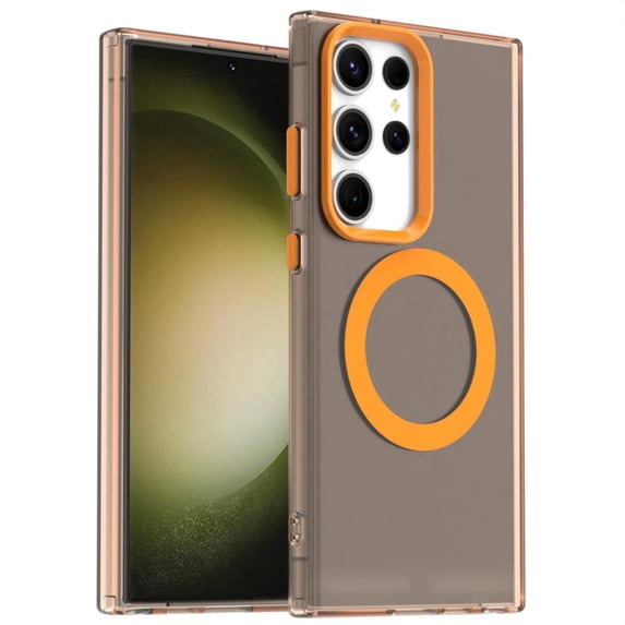 ELEHOLD Case for Samsung Galaxy S23 Plus Magnetic Shockproof Case Slim Matte Transparent Rugged Cover, Skin Friendy Feel, Compatibel with MagSafe, Orange