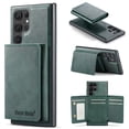 thumbnail image 1 of ELEHOLD Case for Samsung Galaxy S23 Ultra, Faux Leather TPU Back Shockproof Anti-Scratch Flip Stand Magnetic Datachable Card Cash Slots Wallet Case, Green, 1 of 8