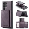 thumbnail image 1 of ELEHOLD Case for Samsung Galaxy S23 Ultra, Faux Leather TPU Back Shockproof Anti-Scratch Flip Stand Magnetic Datachable Card Cash Slots Wallet Case, Purple, 1 of 8