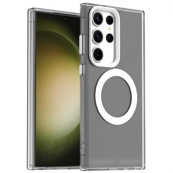 ELEHOLD Case for Samsung Galaxy S23 Ultra Magnetic Shockproof Case Slim Matte Transparent Rugged Cover, Skin Friendy Feel, Compatibel with MagSafe, White