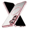 thumbnail image 1 of ELEHOLD Case for Samsung Galaxy S24,Compatible with MagSafe Military Protection Full Lens Protector Anti-yellowing Clear Protective Case with Screen Protector for Samsung Galaxy S24,Pink, 1 of 7