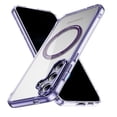 thumbnail image 1 of ELEHOLD Case for Samsung Galaxy S24 Plus,Compatible with MagSafe Military Protection Full Lens Protector Anti-yellowing Clear Protective Case with Screen Protector for Samsung Galaxy S24 Plus,Purple, 1 of 7