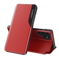 thumbnail image 1 of ELEHOLD Case for Samsung Galaxy S24 Ultra,Flip Folio Magentic Suction Leather Protective Case Full Body Protection Business Style for Men Women Galaxy S24 Ultra Case - Red, 1 of 6