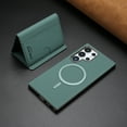 thumbnail image 1 of ELEHOLD Case for Samsung Galaxy S25, 2-in-1 Detachable Magnetic Wallet Case with Card Holder, RFID Blocking Shockproof PU Leather Cover with Kickstand,Green, 1 of 5