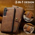 thumbnail image 1 of ELEHOLD Case For Samsung Galaxy S25 Edge , 2-in-1 Vintage Leather Wallet Case Magnetic Detachable Flip Folio Stand Slim Cover with Card Slots For Samsung Galaxy S25 Edge,Brown, 1 of 7