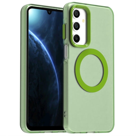 ELEHOLD Case For Samsung Galaxy S25 FE Magnetic Shockproof Case Slim Matte Transparent Rugged Cover Skin Friendy Feel Compatibel with Mag-Safe Accessories, Green