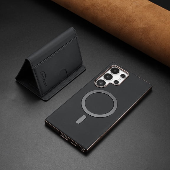 ELEHOLD Case for Samsung Galaxy S25 Ultra, 2-in-1 Detachable Magnetic Wallet Case with Card Holder, RFID Blocking Shockproof PU Leather Cover with Kickstand,Black