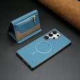thumbnail image 1 of ELEHOLD Case for Samsung Galaxy S25 Ultra, 2-in-1 Detachable Magnetic Zipper Leather Wallet Case with Card Holder, RFID Blocking Folio Flip Cover,Lightblue, 1 of 5