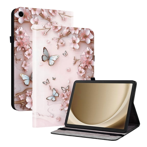 ELEHOLD Case For Samsung Galaxy Tab A 8.0 (2019) T290 / T295, Stylish Pattern Shockproof PU Leather Kickstand Magnetic Slim Shockproof Case With Card Slots,Pink