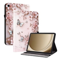 ELEHOLD Case For Samsung Galaxy Tab A9 2023 11-inch, Stylish Pattern Shockproof PU Leather Kickstand Magnetic Slim Shockproof Case With Card Slots,Pink