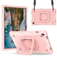 thumbnail image 1 of ELEHOLD Case for Samsung Galaxy Tab A9 Plus 11 Inch (SM-X210/X215/X216/X218) with 360° Rotating Handle Grip Kickstand Crossbody Shoulder Strap for Kids Children Adults Shockproof Cover,Rosegold, 1 of 8