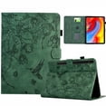 thumbnail image 1 of ELEHOLD Case For Samsung Galaxy Tab A9+ X210/X215/X216 Embossed Flowers and Birds Leather Tablet Case, Slim Back Smart Cover, Full Body Protection, Kickstand,with Card Pocket, Green, 1 of 11