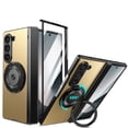 thumbnail image 1 of ELEHOLD Case for Samsung Galaxy Z Fold 3, Soft TPU and Hard PC Hinge Protection Case with Magnetic Rotatable Metal Ring Holder & Screen Protector,Gold, 1 of 12