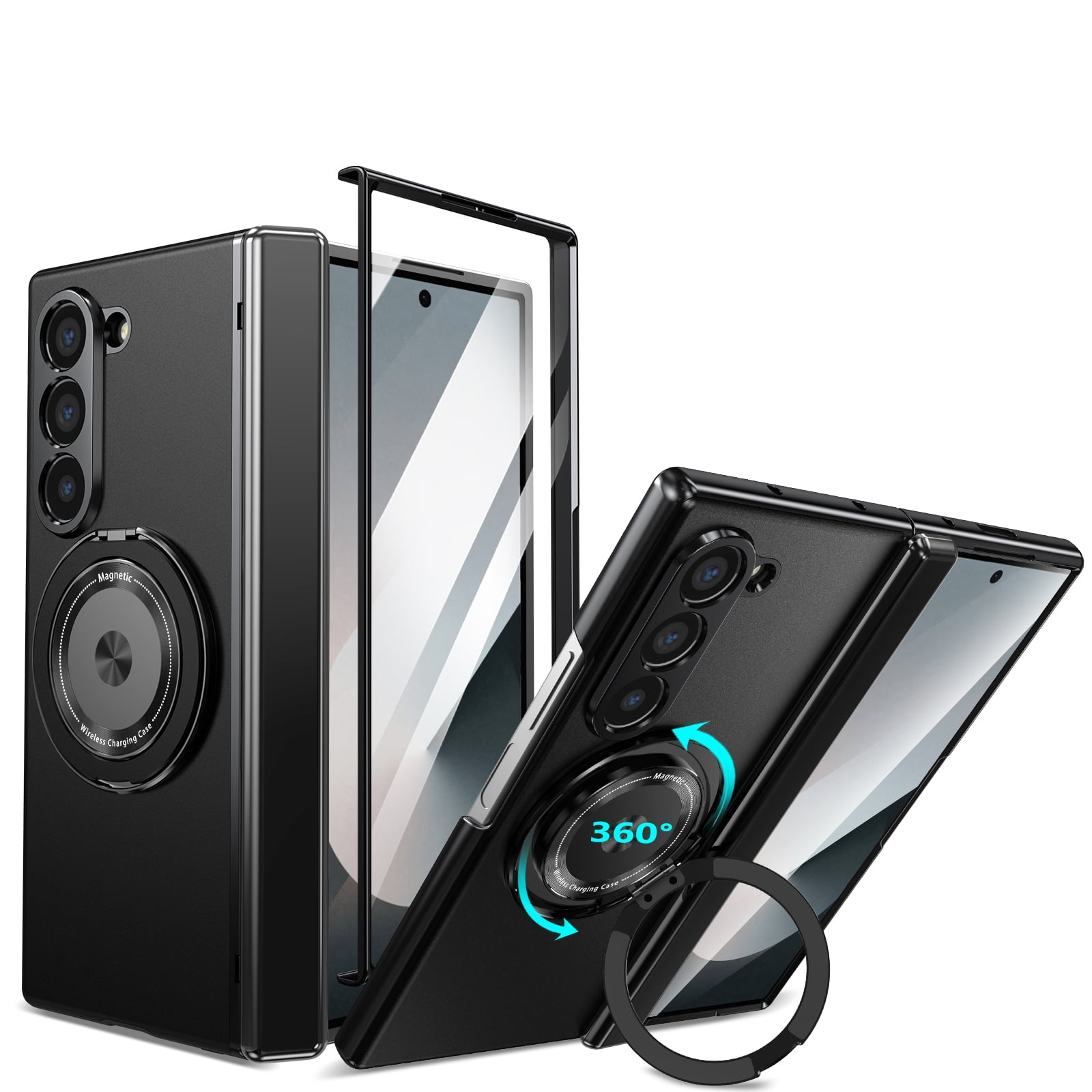 ELEHOLD Case for Samsung Galaxy Z Fold 3, Soft TPU and Hard PC Hinge ...