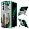 thumbnail image 1 of ELEHOLD Case for Samsung Galaxy Z Fold 4 with Built-in Screen Protector, Marble Pattern Hybrid Rugged Case with Kickstand for Samsung Galaxy Z Fold4, Deep Green, 1 of 4