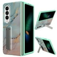 thumbnail image 1 of ELEHOLD Case for Samsung Galaxy Z Fold 4 with Built-in Screen Protector, Marble Pattern Hybrid Rugged Case with Kickstand for Samsung Galaxy Z Fold4, Green, 1 of 4
