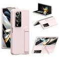 thumbnail image 1 of ELEHOLD Case For Samsung Galaxy Z Fold 4, HD Front Membrane Built-In Kickstand Military Grade Drop Protection, Anti-Fingerprint Lens Frame Cover Slim Fit Folding Case For Samsung Z Fold 4,Pink, 1 of 9