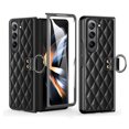thumbnail image 1 of ELEHOLD Case for Samsung Galaxy Z Fold 5 5G 2023, Luxury PU Leather Case with Ring Holder Stand Slim Shockproof Shell Anti-Fingerprint Rugged Protective Cover,Black, 1 of 12