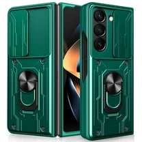 ELEHOLD Case for Samsung Galaxy Z Fold 7, Hybrid Sliding Camera Protection Case with Built-in Stand, Shockproof Cover, Car Mount Magnetic Compatibility,Green