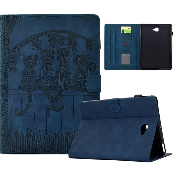 ELEHOLD Case for Samsung Tab A 10.1 (2016), Slim PU Leather Case with Card Holder Folio Stand Cover Compatible with Samsung Tab A 10.1 (2016),Darkblue
