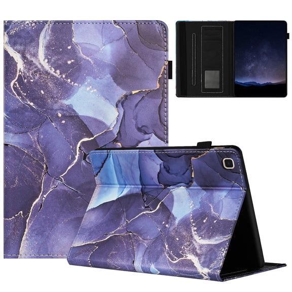 ELEHOLD Case for Samsung Tab A7 10.4 (2020), Lightweight PU Leather Stand Wallet Case with Card Slots & Hand Strap,Flip Stand Cover with Auto Wake/Sleep,E