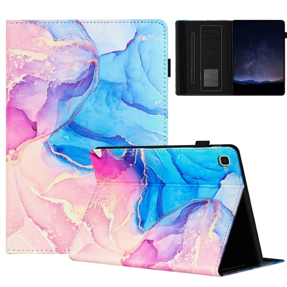 ELEHOLD Case for Samsung Tab S6 Lite 10.4" (2019), Lightweight PU Leather Stand Wallet Case with Card Slots & Hand Strap,Flip Stand Cover with Auto Wake/Sleep,B