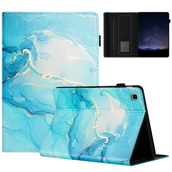 ELEHOLD Case for Samsung Tab S6 Lite 10.4" (2019), Lightweight PU Leather Stand Wallet Case with Card Slots & Hand Strap,Flip Stand Cover with Auto Wake/Sleep,D