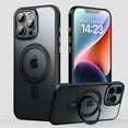 thumbnail image 1 of ELEHOLD Case for For iPhone 11 Magnetic Clear 360° Ring Stand Case Rugged Cover, MagSafe Compatible, Military Standard Protection,  Black, 1 of 6