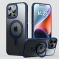 thumbnail image 1 of ELEHOLD Case for For iPhone 14 Pro Magnetic Clear 360° Ring Stand Case Rugged Cover, MagSafe Compatible, Military Standard Protection,  Blue, 1 of 6